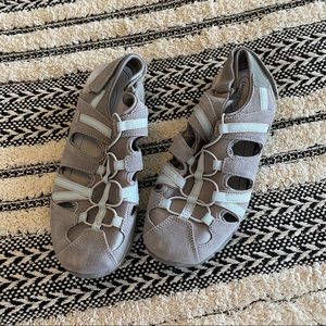 Lands' End Gray and Light Blue Sandals